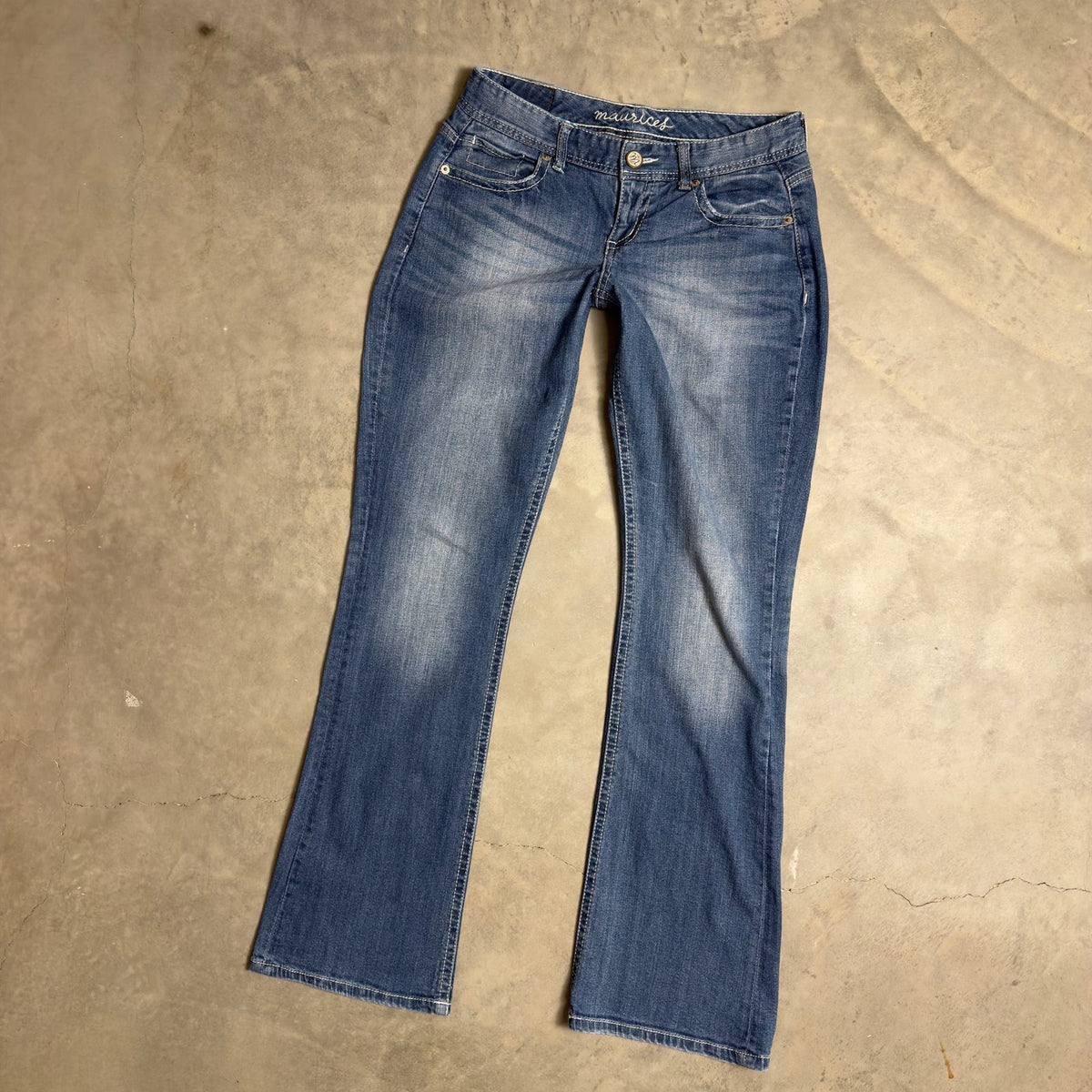 Maurices Bootcut Baggy Jeans Womens 3/4 Blue