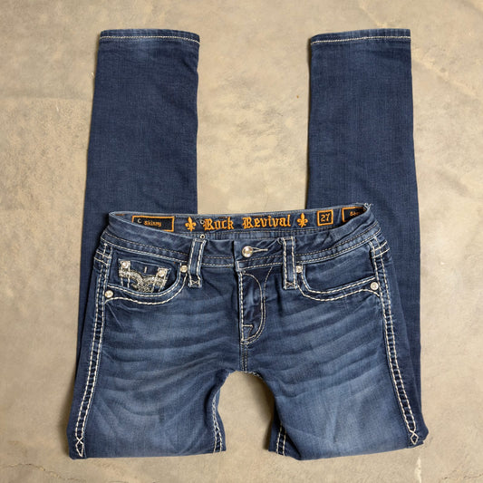 Rock Revival Celeste Skinny Jeans Womens 27 Blue