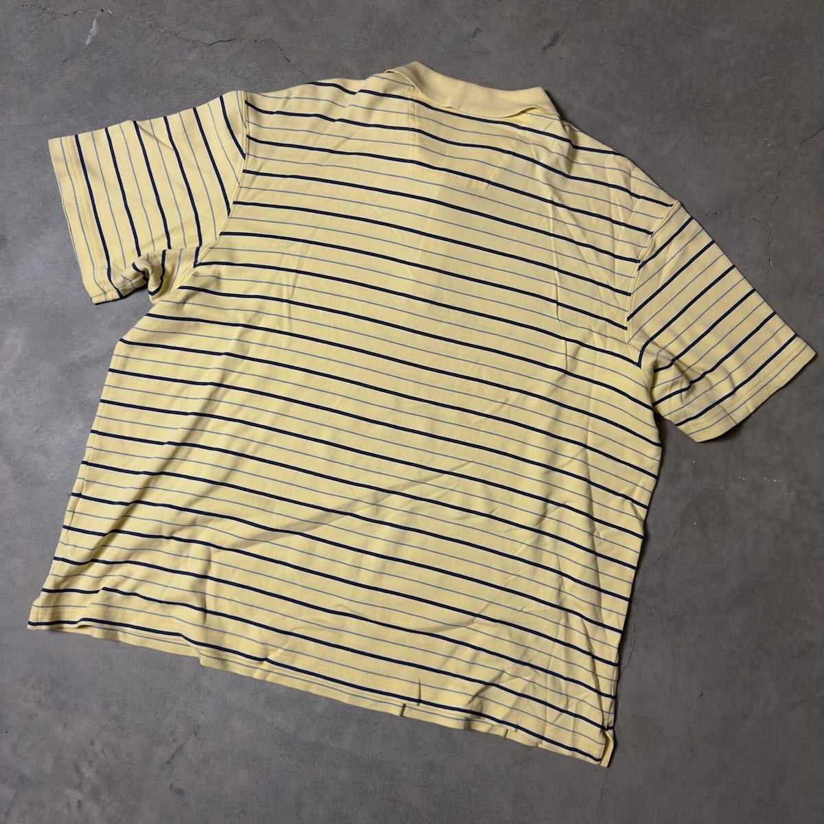 Eddie Bauer Striped Pima Cotton Polo Shirt Mens XL Yellow