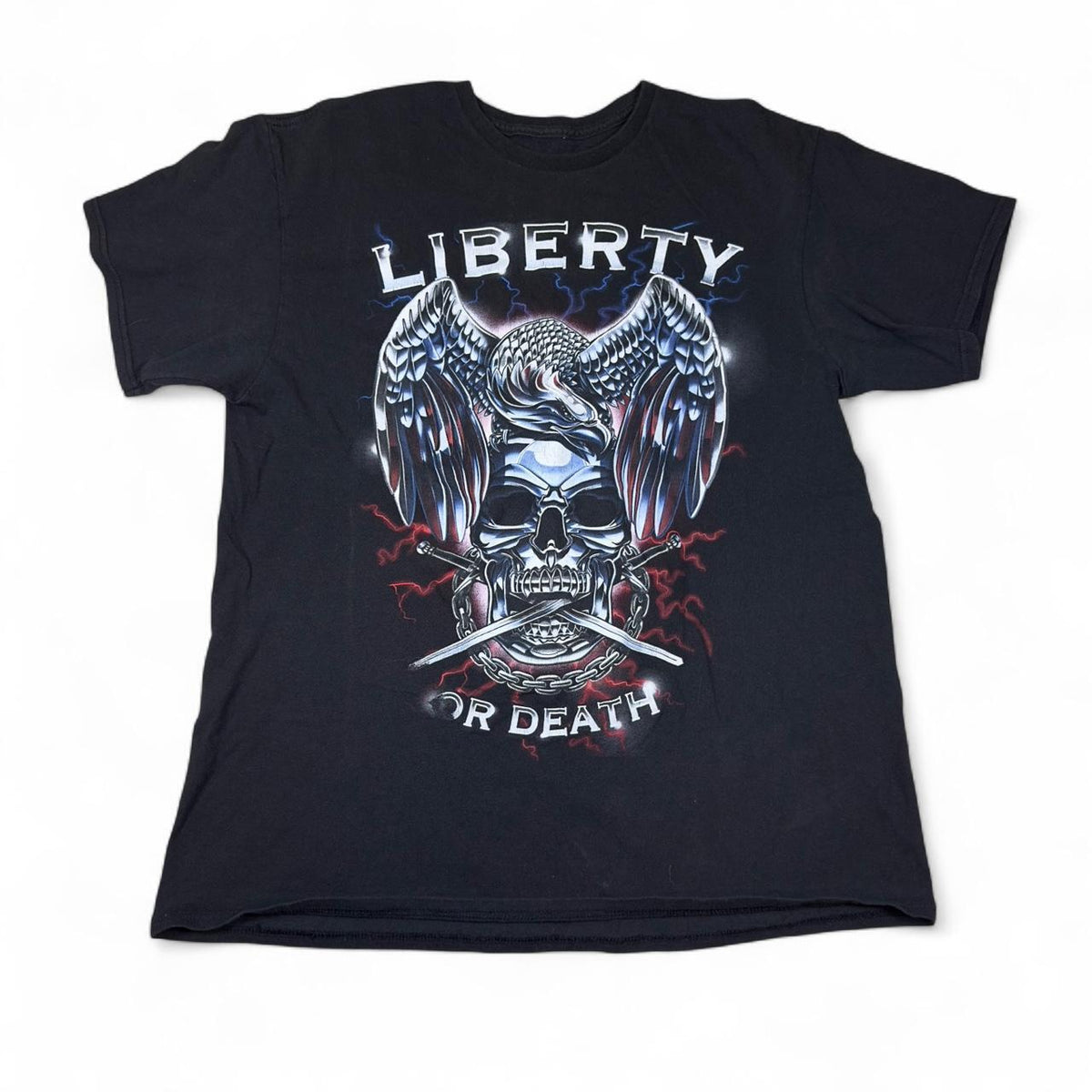 Unbranded Liberty Or Death Skull Graphic Tee M Streetwear