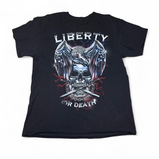 Unbranded Liberty Or Death Skull Graphic Tee M Streetwear