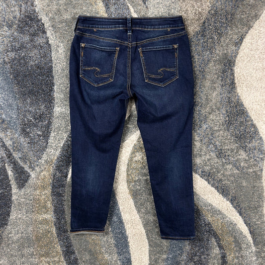 Silver Jeans Suki Skinny Crop Womens W28 L25 Dark Indigo