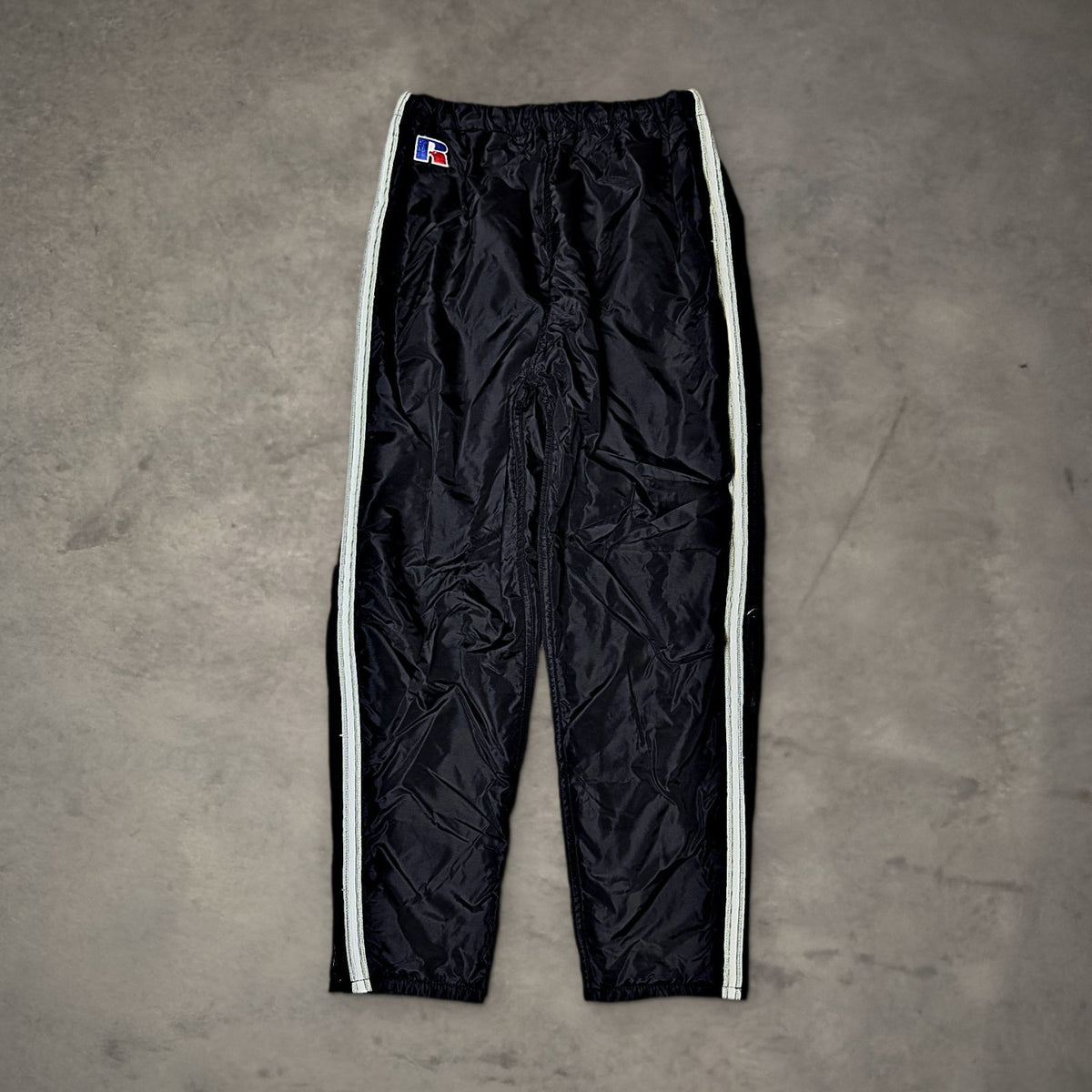 Vintage Russell Athletic Track Pants Mens S Black Baggy