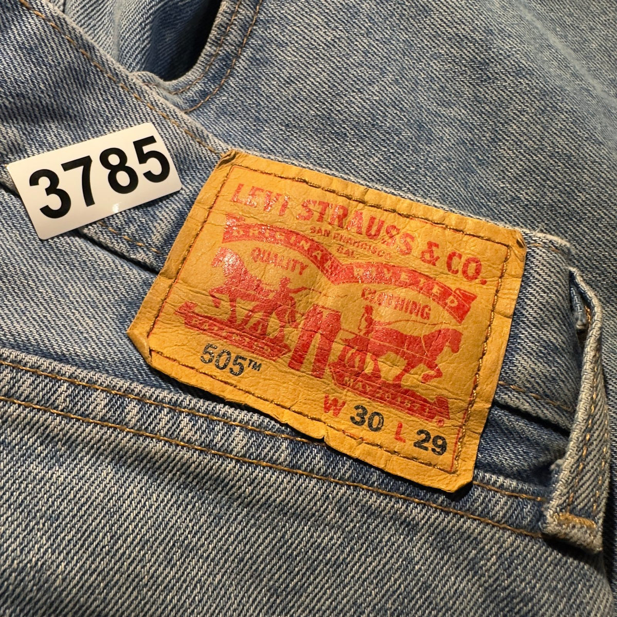 Levi's 505 Straight Jeans Mens 30x29 Medium Blue Classic