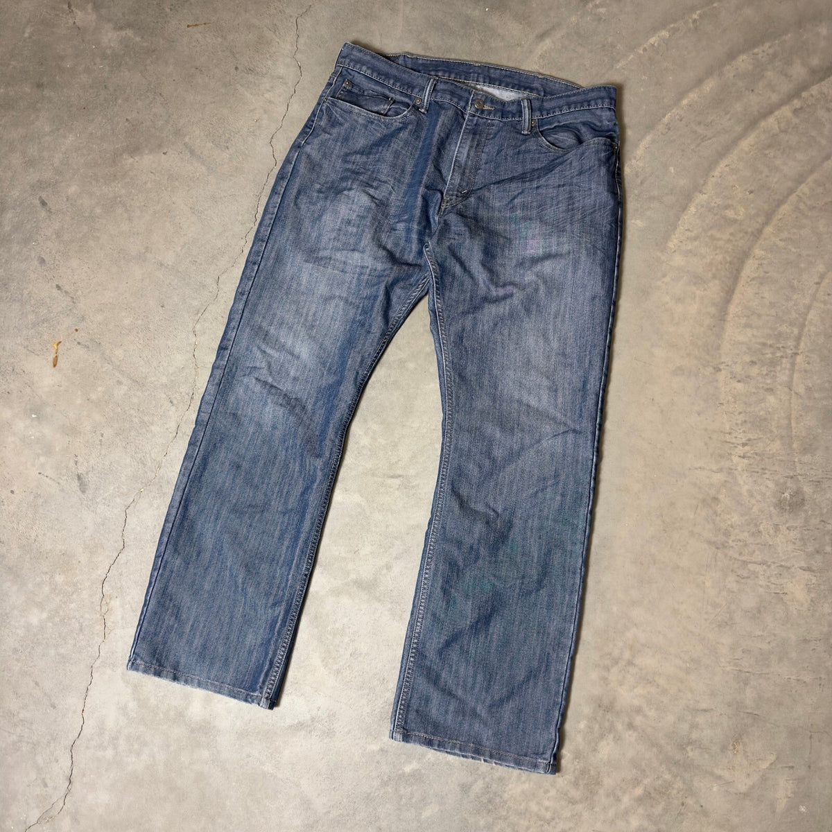 Levi's 514 Straight Jeans Mens 38x32 Blue Medium Wash Baggy
