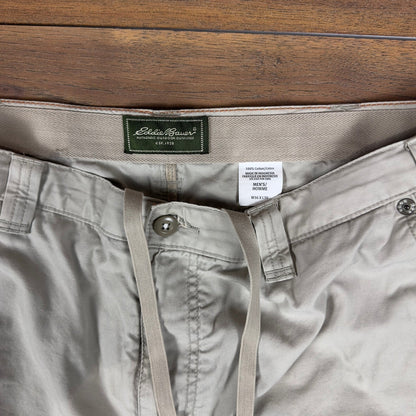 Eddie Bauer Khaki Drawstring Chino Pants Mens 36x30 Baggy