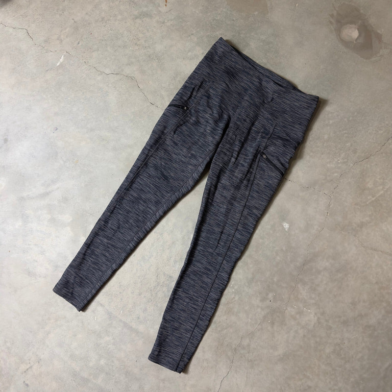 Athleta Leggings Womens SP Gray Space Dye Pockets High Rise