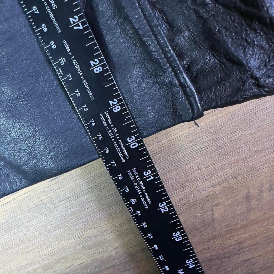 Worthington Genuine Leather Coat Women's XL Black Button Front
