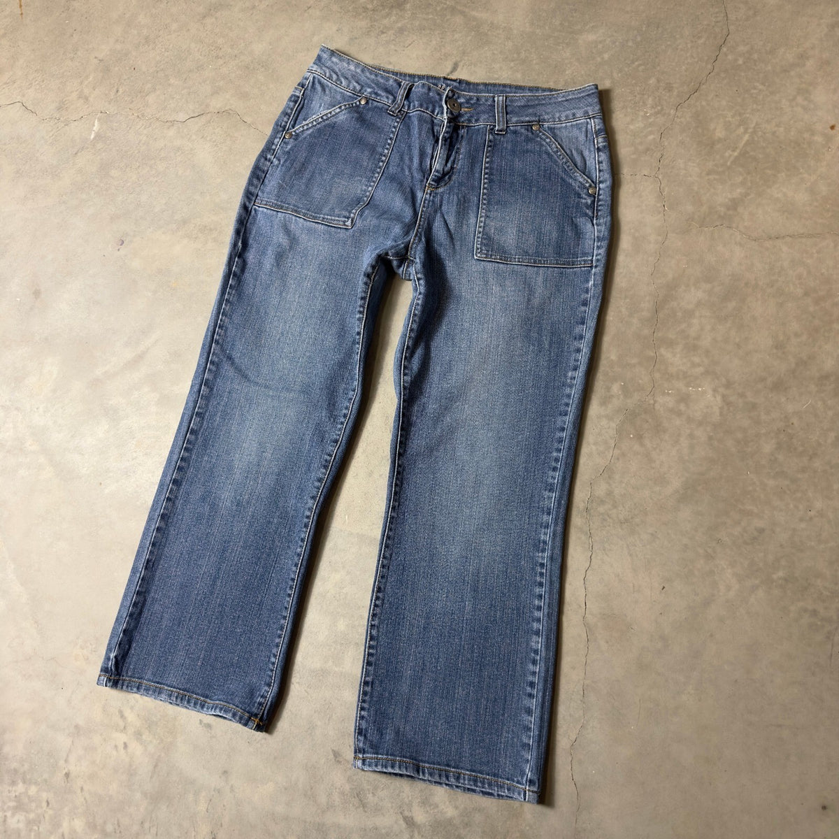 Vintage Y2K RuffHewn Straight Leg Jeans Womens 12 Blue