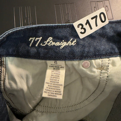 Y2K American Eagle 77 Straight Jeans Womens 6 Blue Low Rise