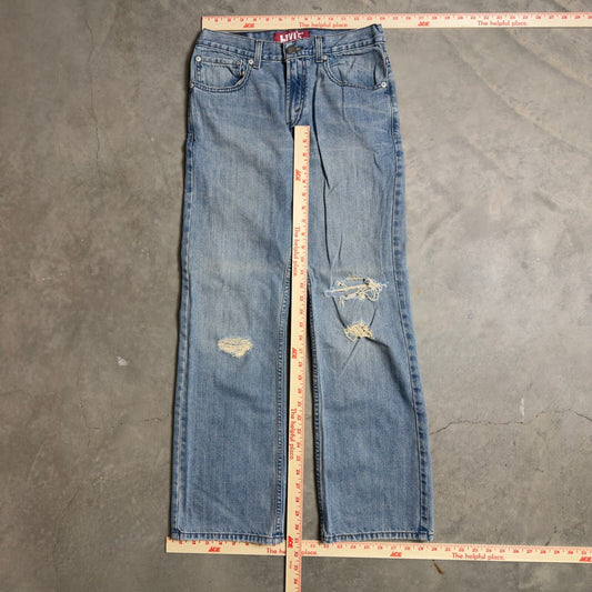 Vintage Levis 527 Bootcut Jeans Men 29x29 Light Blue Distressed Baggy Y2K Skater
