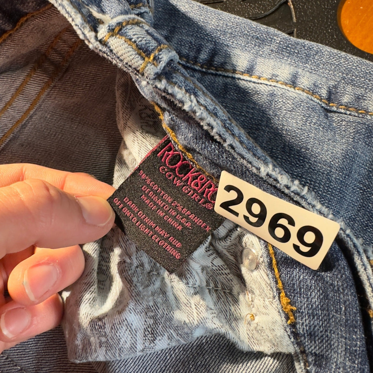 Rock & Roll Cowgirl Boyfriend Jeans Womens 34x32 Blue