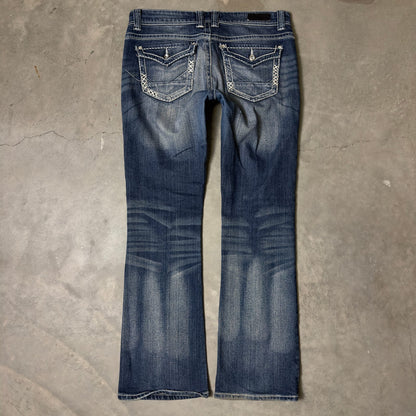 Daytrip Virgo Boot Jeans Womens 31R Dark Wash Bling Western