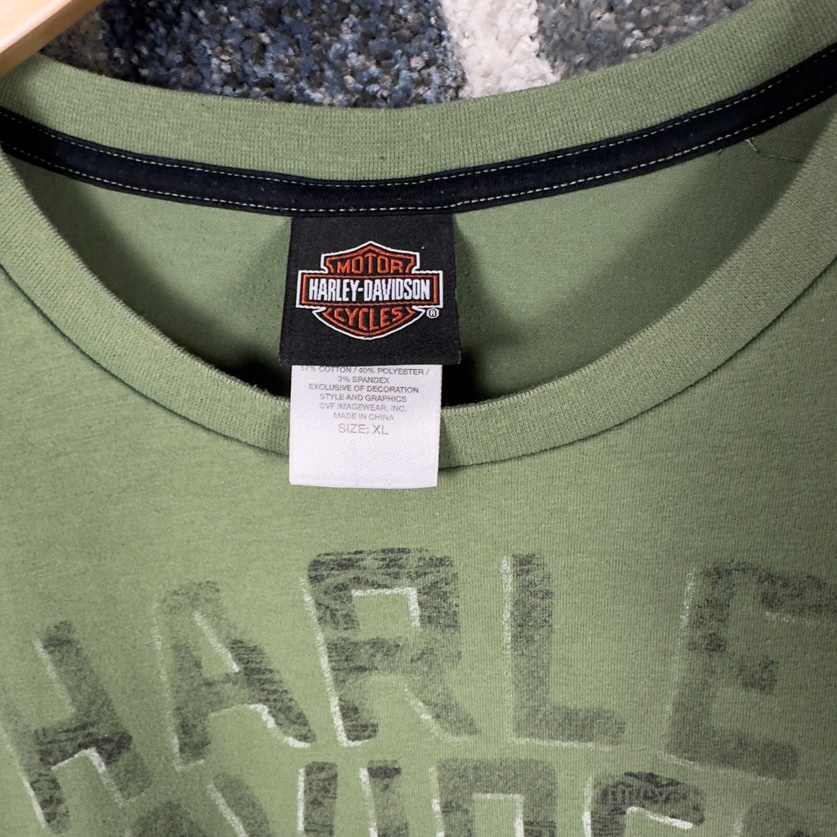 Harley-Davidson V-Twin T-Shirt Mens XL Olive Viking Land MN