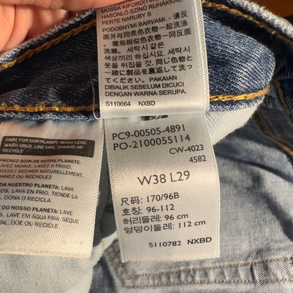 Levi's 505 Regular Fit Jeans Mens 38x29 Blue Baggy Grunge