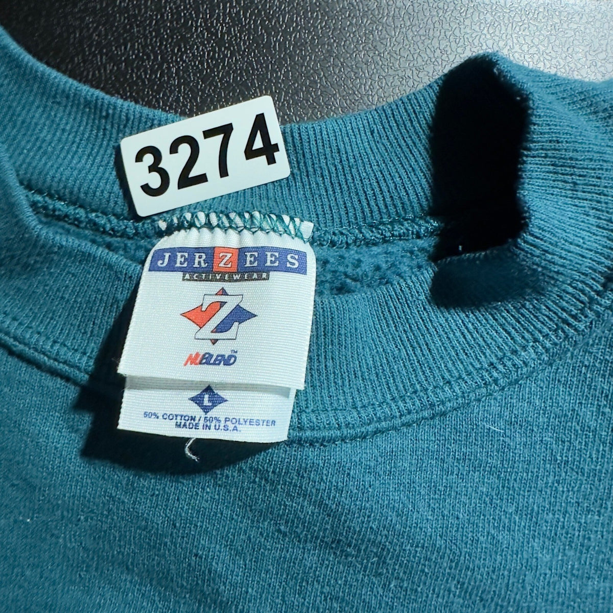 Vintage Jerzees Duluth Sailboat Sweatshirt Mens L Teal