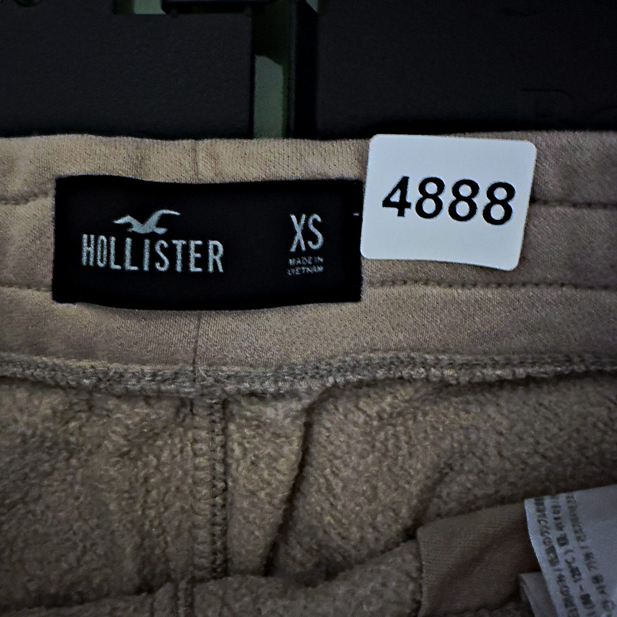 Hollister Fleece Jogger Sweatpants Mens XS Tan Cuffed