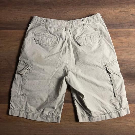 Vintage Y2K Express Cargo Shorts Mens 34 Khaki Tan Baggy