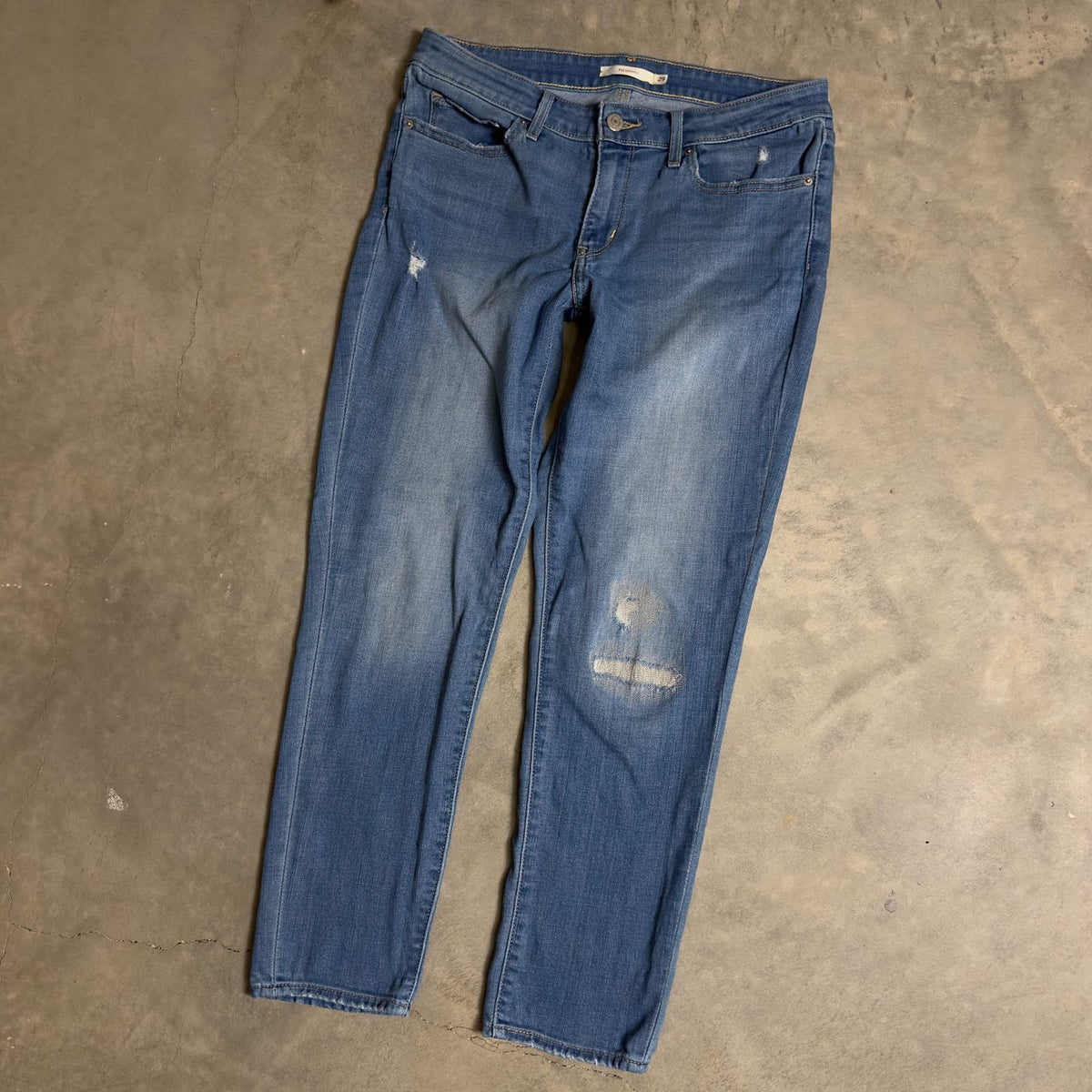 Levi's 711 Skinny Jeans Womens 29 Blue Distressed