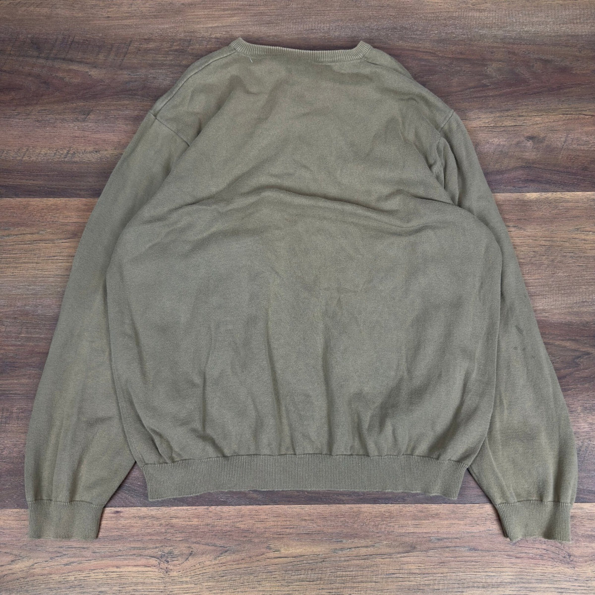 Field Gear Mens Vintage XXL V-Neck Sweater Linen Cotton Neutral Tan Striped 1157