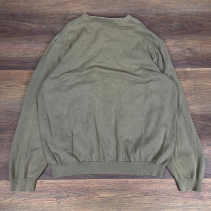 Field Gear Mens Vintage XXL V-Neck Sweater Linen Cotton Neutral Tan Striped 1157