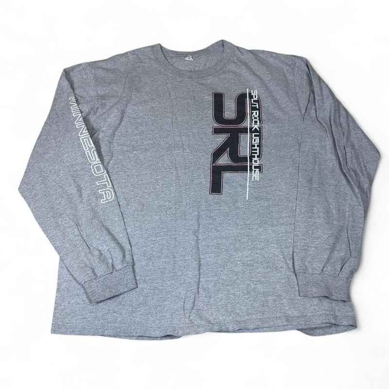 Split Rock Lighthouse Long Sleeve Graphic Tee Men XL Gray MN