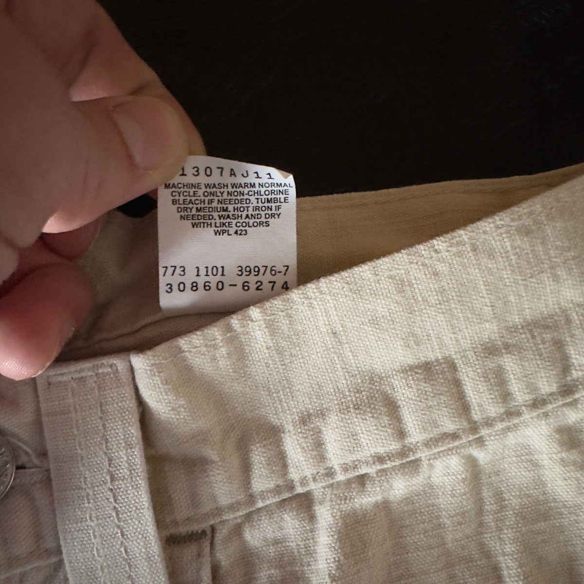 Vintage Levis Carpenter Shorts Kids 10 Cream Off White Baggy