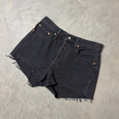 Levi's 501 Original Cut Off Shorts Womens 28 Black High Rise