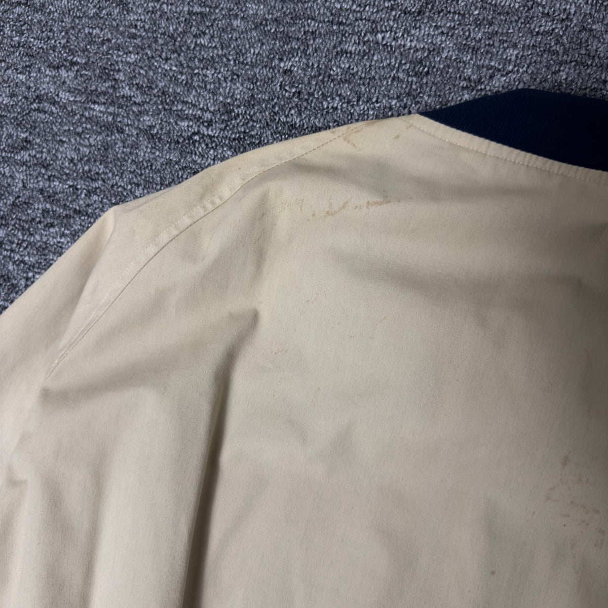 Kmart Zip Bomber Jacket Mens Beige Navy Collar