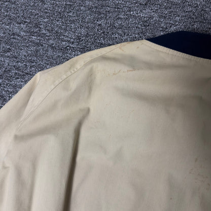 Kmart Zip Bomber Jacket Mens Beige Navy Collar
