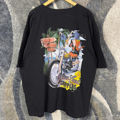 Caribbean Coast Choppers T-Shirt Mens 2XL Black Parrot Biker