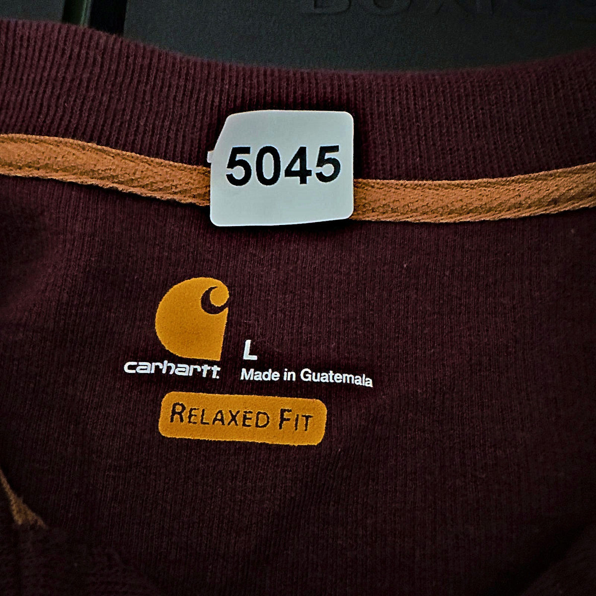 Carhartt Quarter Zip Sweatshirt Mens L Burgundy Workwear