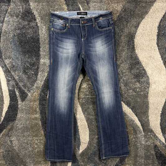 Y2K Cello Jeans Womens 11 Dark Wash Bootcut Embroidered Boho