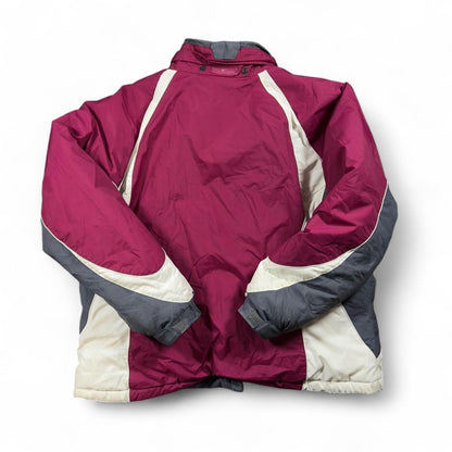 Vintage Columbia Ski Jacket Womens 1X Pink Gray Winter Coat