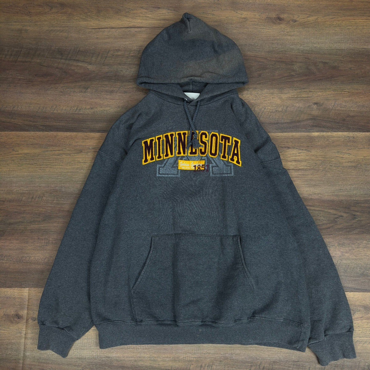 Hanes Minnesota Golden Gophers Hoodie Gray Mens XL Vintage
