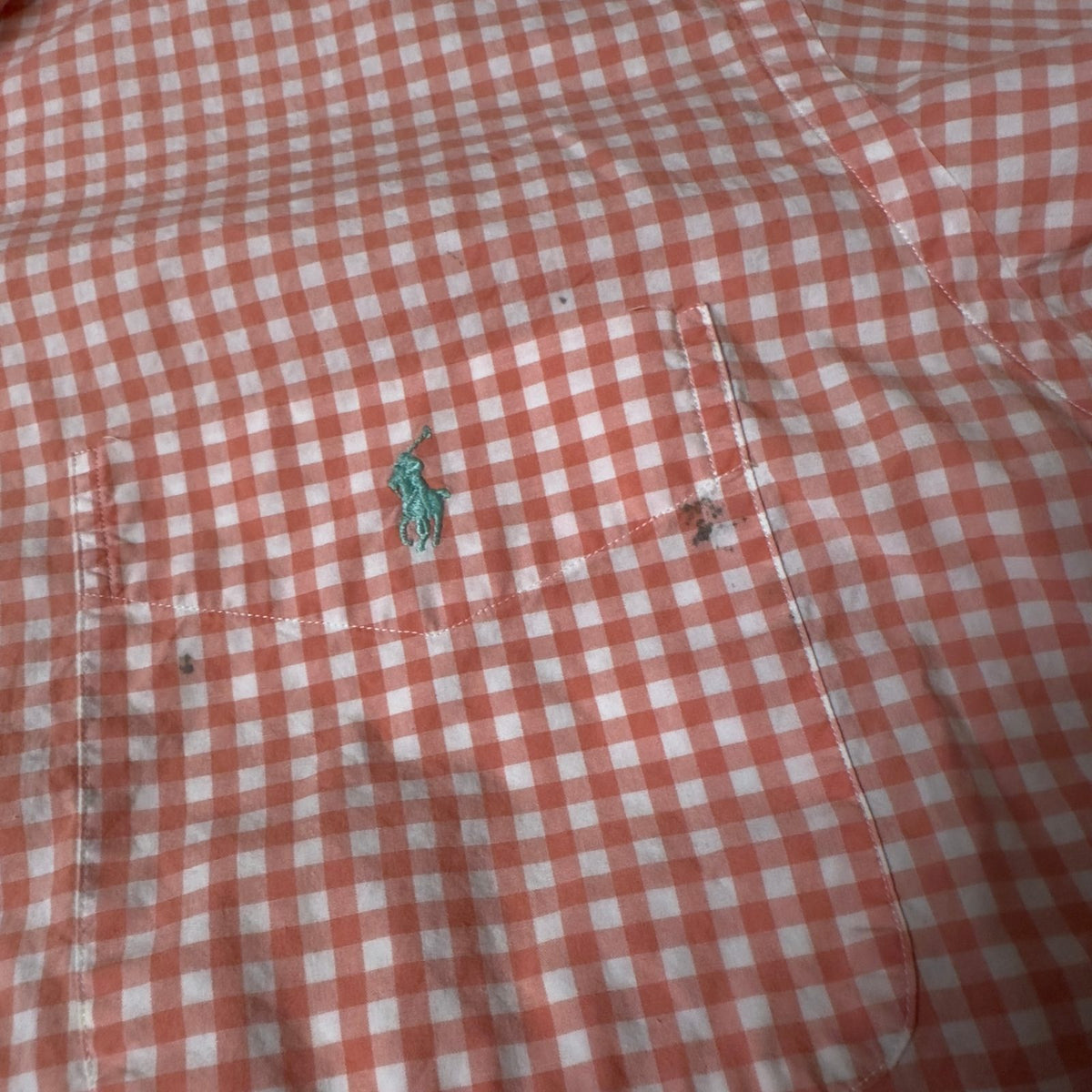 Ralph Lauren Golf Tilden Shirt Mens L Coral Gingham