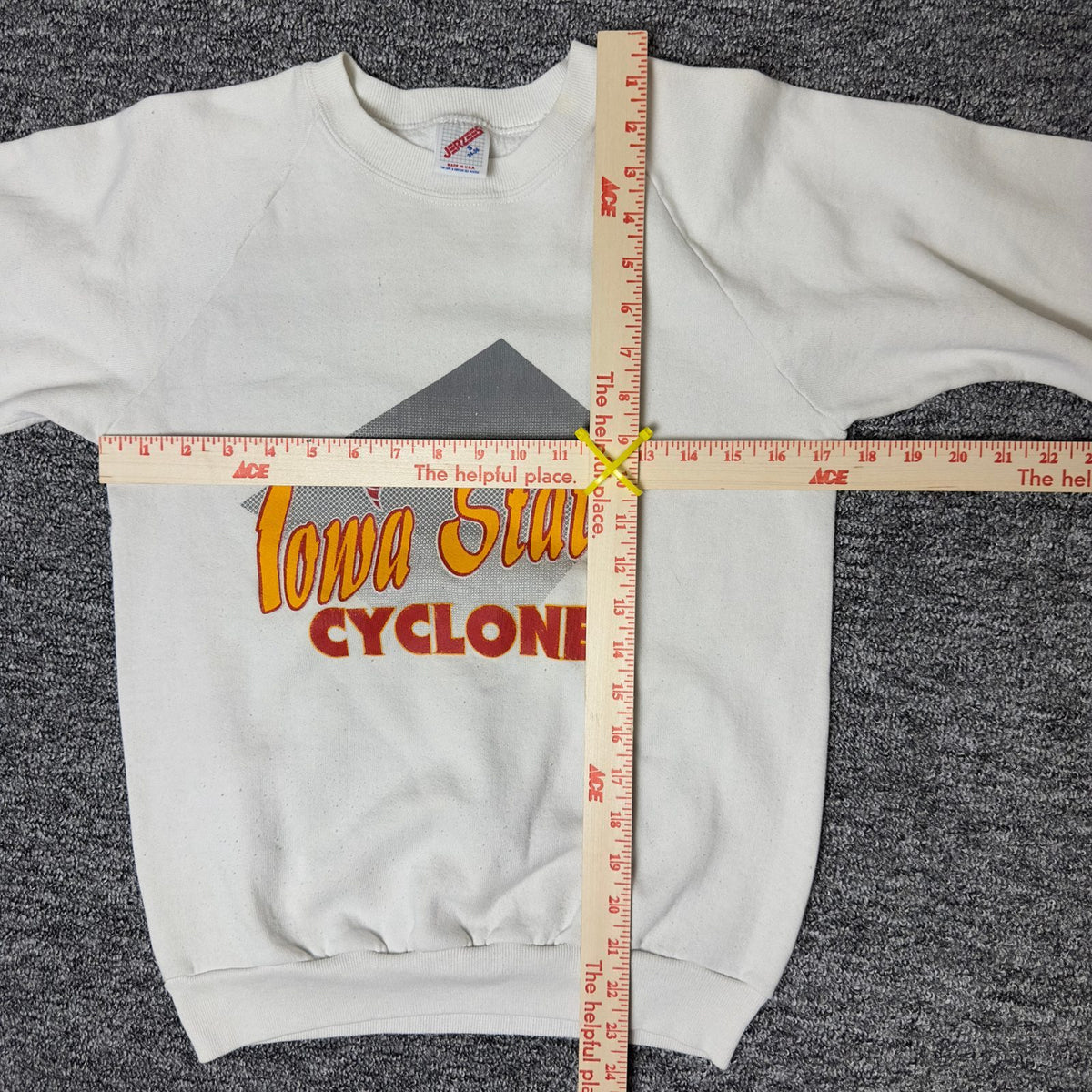 Vintage Jerzees Iowa State Cyclones Sweatshirt Sz S Cream