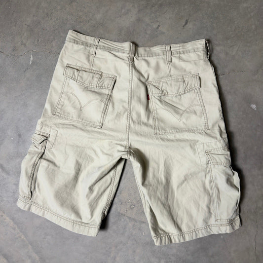Levi's Workwear Cargo Shorts Mens 36 Khaki Baggy Gorpcore Utility Streetwear
