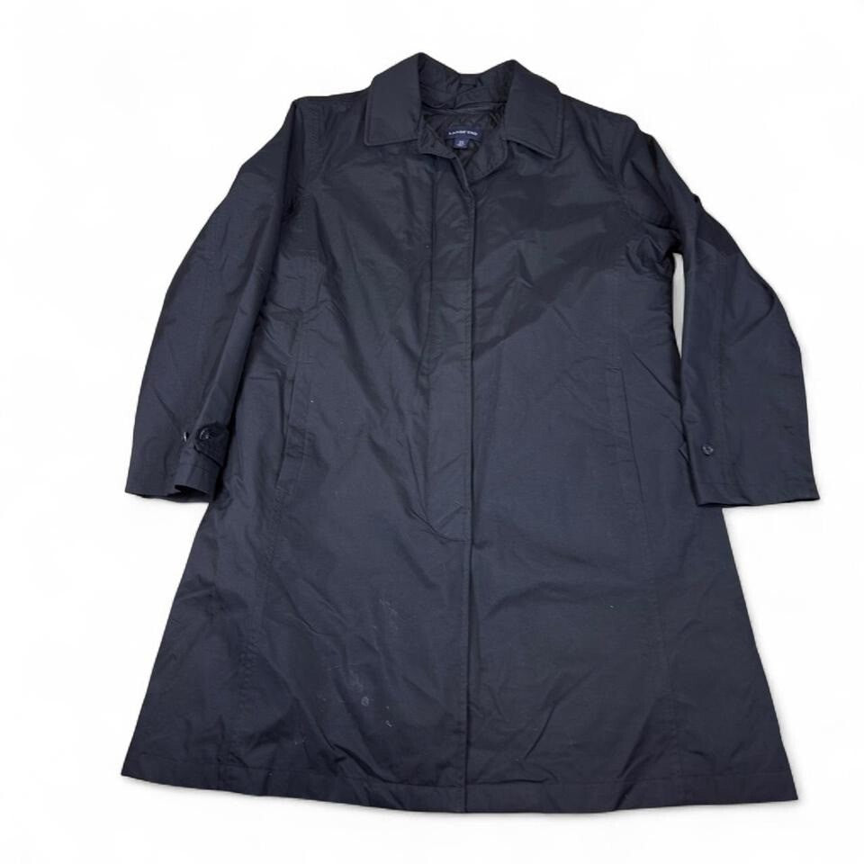 Lands End Coat Womens M Black Insulated Long Winter Jacket Parka