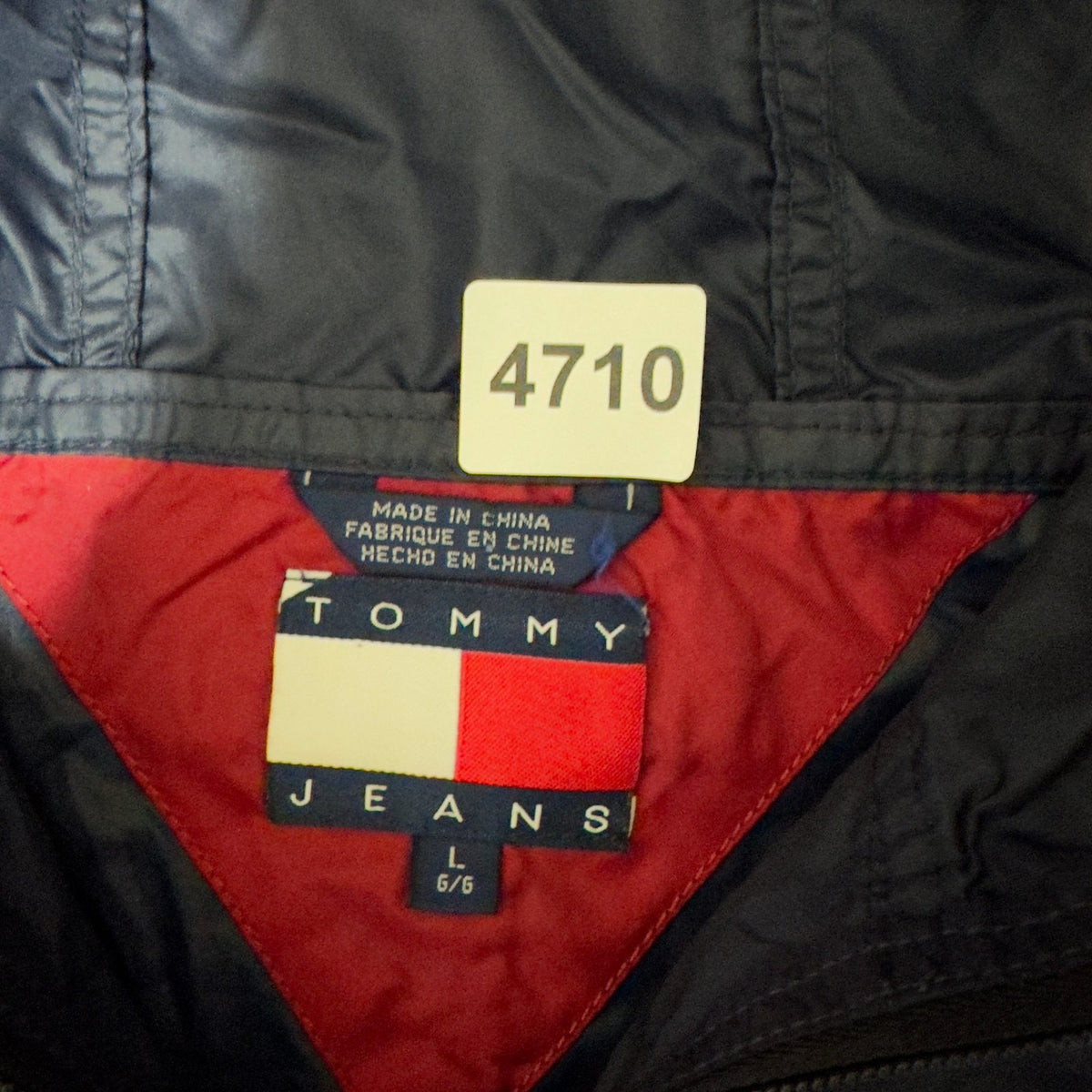 Tommy Jeans Half Zip Anorak Jacket Mens L Navy Red