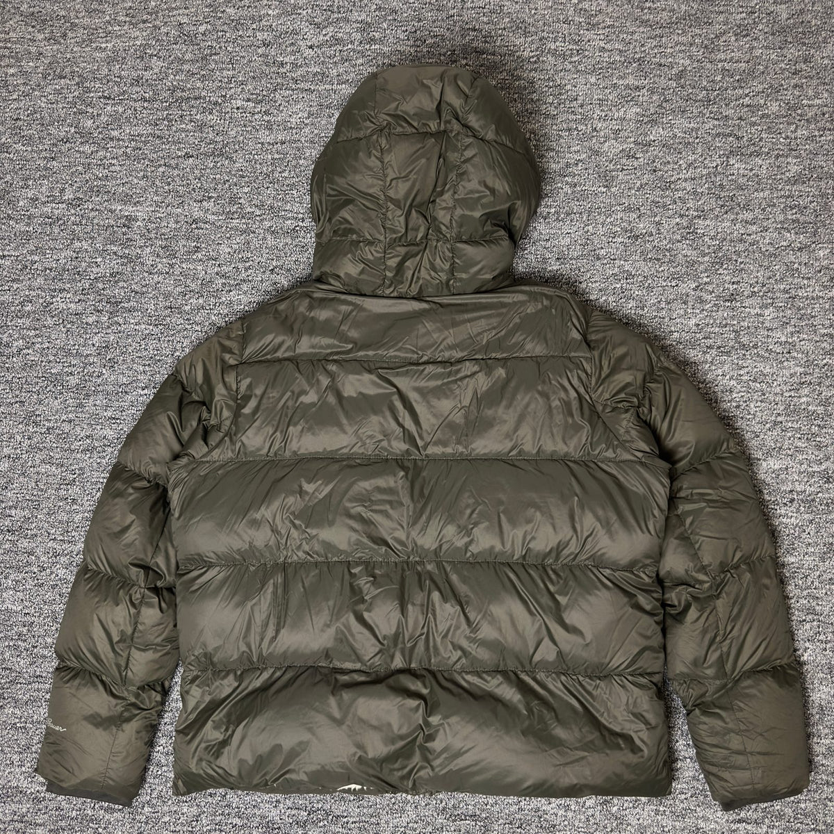 Eddie Bauer Puffer Jacket Womens XL Olive Sherpa Hood