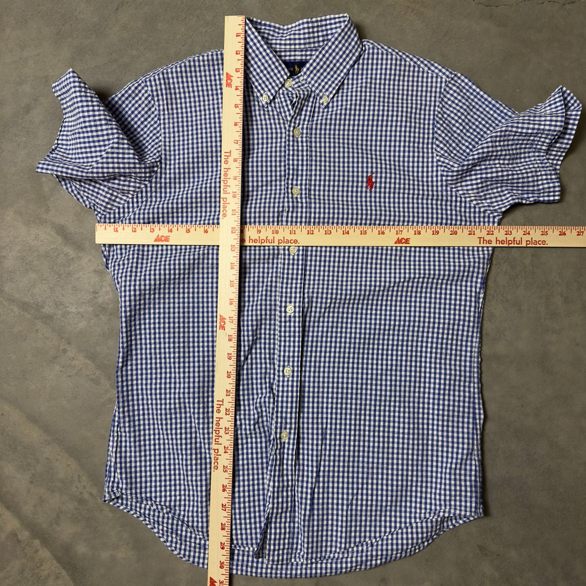 Ralph Lauren Gingham Shirt Mens M Blue White
