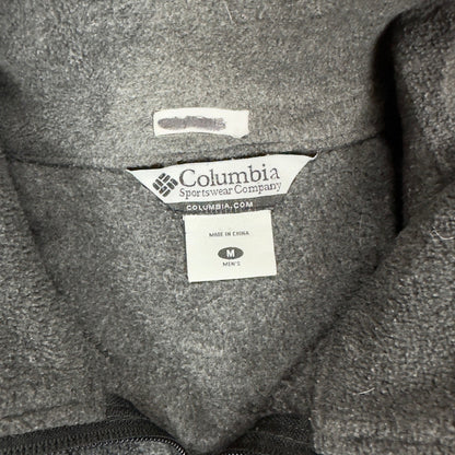 Columbia Mens Fleece Vest Charcoal Gray Full Zip Medium