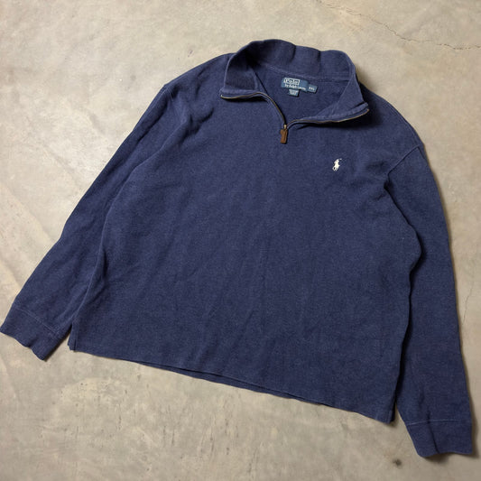 Polo Ralph Lauren Quarter Zip Pullover Mens XXL Navy