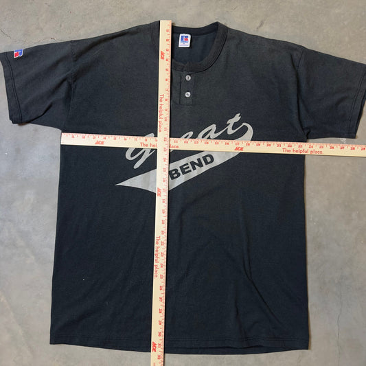 Vintage Russell Athletic Great Bend 32 Henley Tee Mens XL