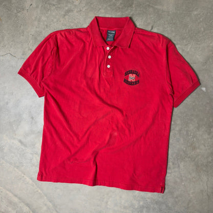 Y2K Pro Edge Nebraska Huskers Polo Shirt Mens Large Red Vintage College Football