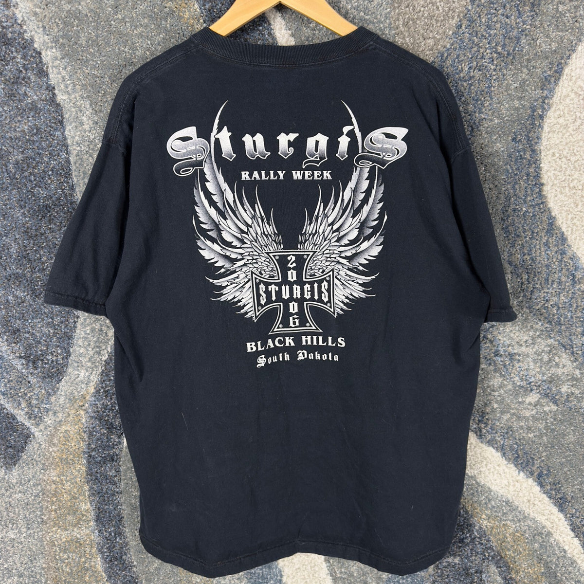 Vintage 2006 Sturgis Rally T-Shirt Mens XL Black Black Hills