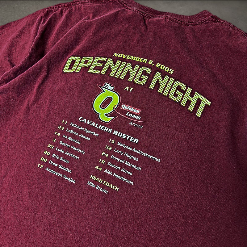 2005 Cleveland Cavaliers Opening Night Tee Mens XL Maroon