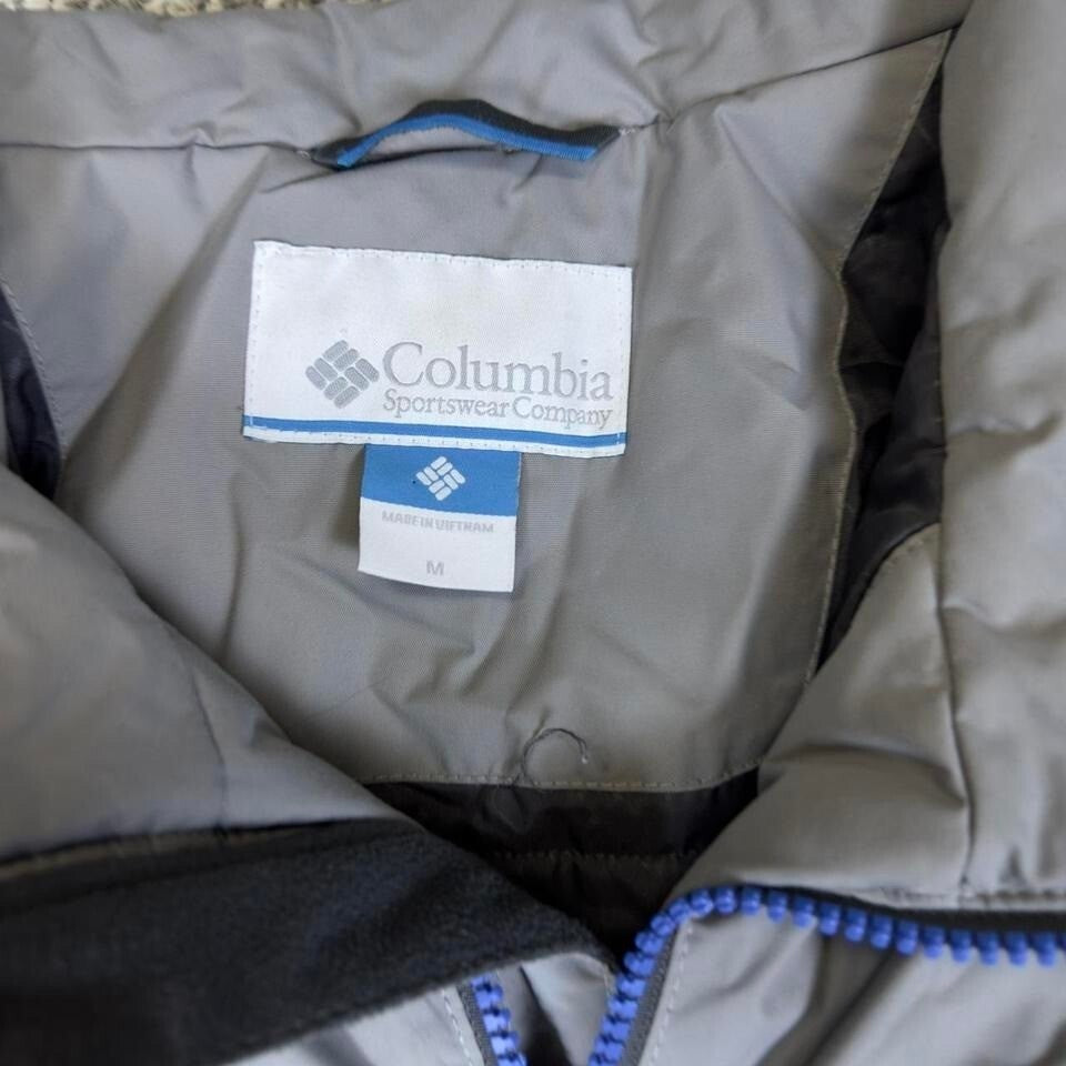 Columbia Jacket Mens Medium Gray Nylon Insulated Outdoor Zip Utility