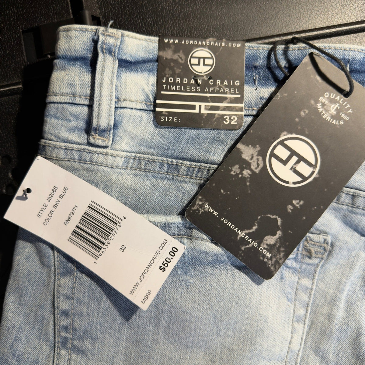 NWT Jordan Craig Denim Shorts Mens 32 Blue Baggy Streetwear
